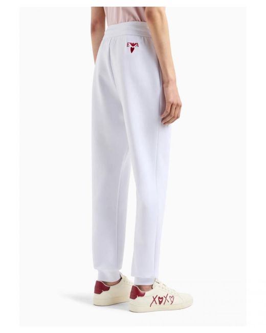Emporio Armani White Elastic Waist Sweatpants