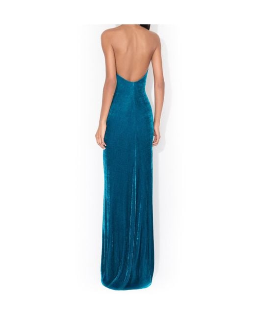 Alaa Sculpture Velvet Dress in Blue | Lyst