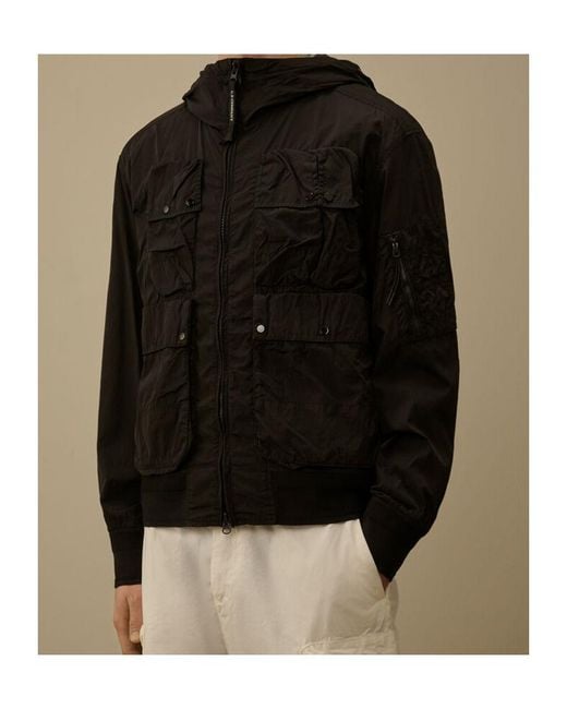 C P Company Black Chrome-R Goggle Jacket for men
