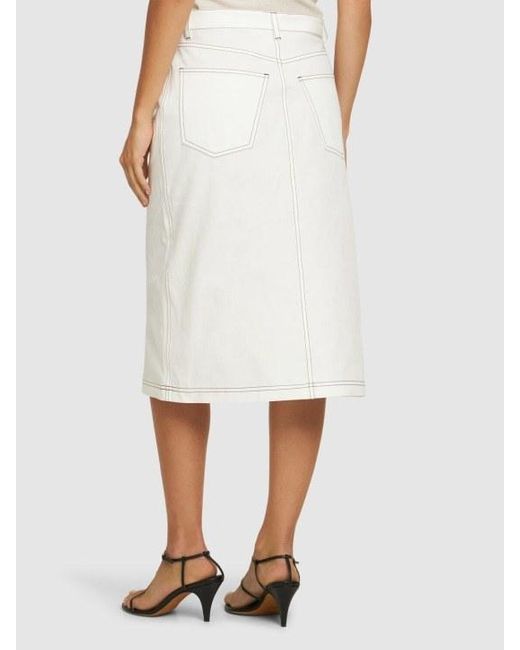 Totême  White Belt-Loop Skirt