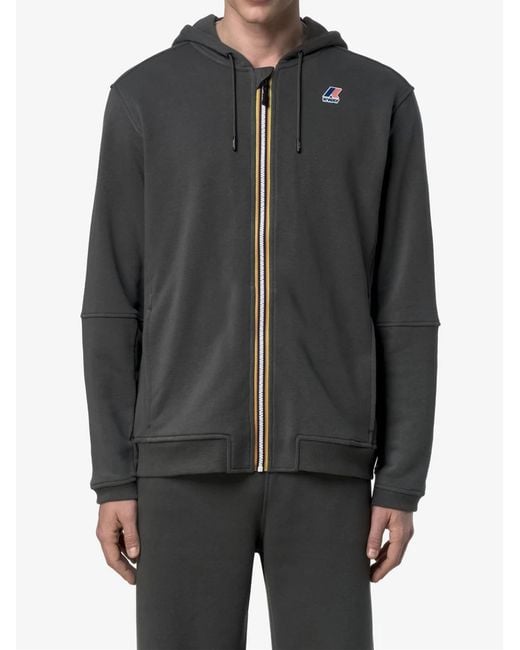 K-Way Black Prosper Zip-Up Hoodie for men