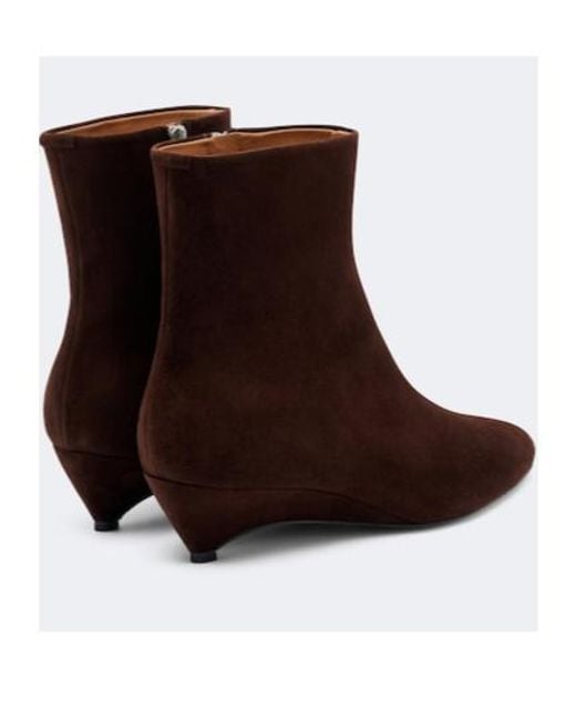 Jil Sander Brown Suede Ankle Boots