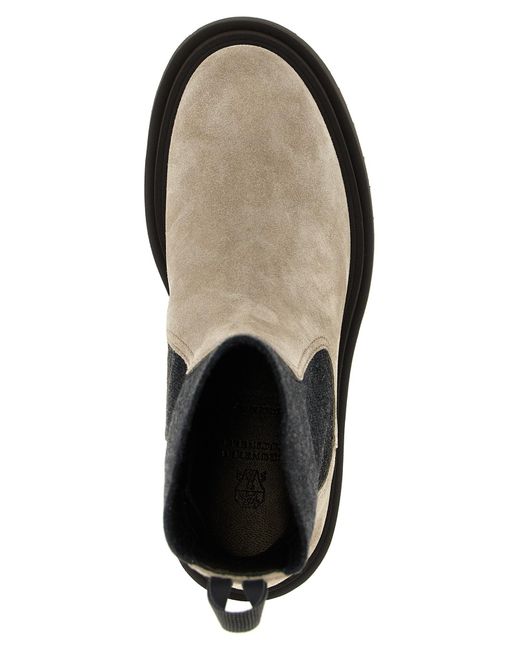 Brunello Cucinelli Black Loop Detail Ankle Boots With Chunky Sole