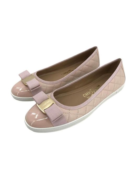Ferragamo Brown Logo Flat Shoes