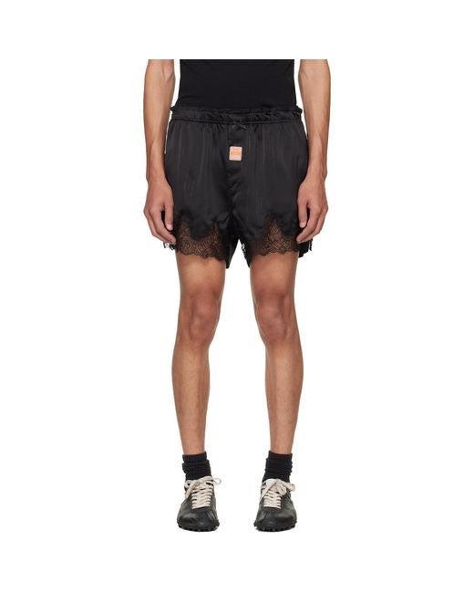 Martine Rose Black Lace-Trim Shorts for men