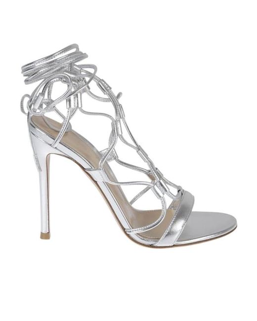 Gianvito Rossi White Open-Toed Heels