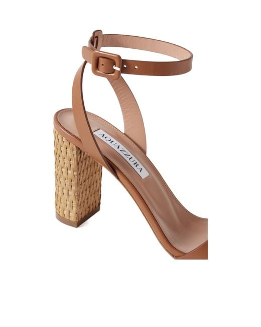 Aquazzura Pink Solid Color Leather Sandals