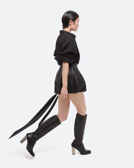 Helmut Lang Black Bubble Leather Miniskirt