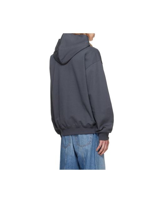 Helmut Lang Blue Long-Sleeved Hoodie for men