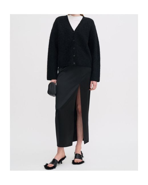 Filippa K Black Fluffy Buttoned Cardigan