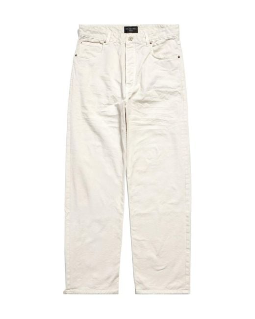 Balenciaga White Straight-Leg Loose Fit Pants
