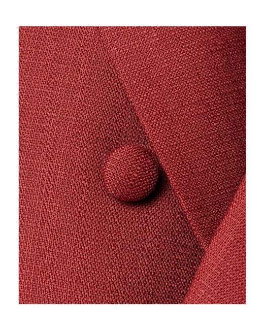 Adam Lippes Red Double-Breasted Canvas Blazer