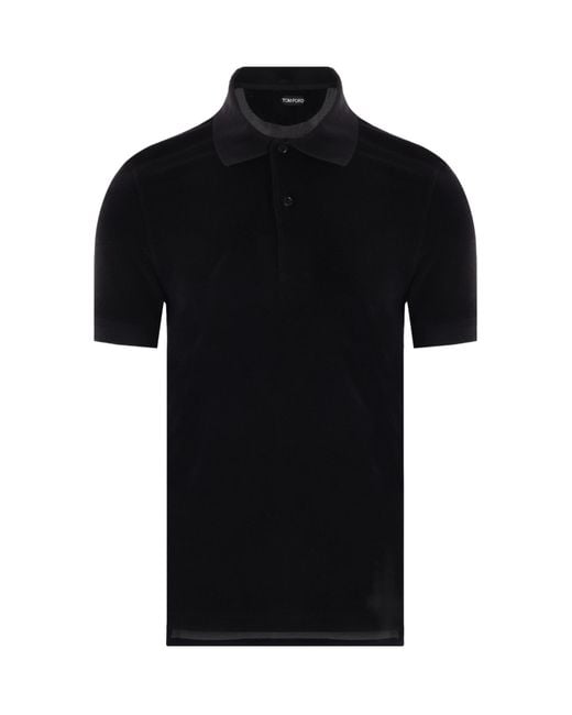 Tom Ford Black Towelling Polo Shirt for men