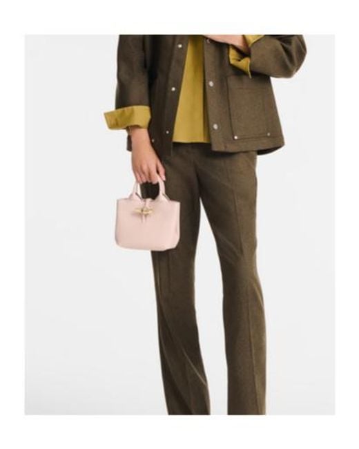 Longchamp Pink Le Roseau Leather Mini Bag