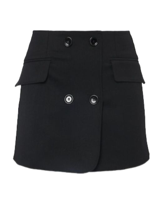 Dolce & Gabbana Black Stretch Wool Crepe Mini Skirt