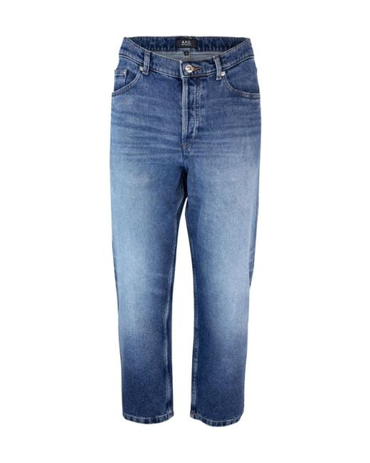 A.P.C. Blue Straight Leg Jeans for men