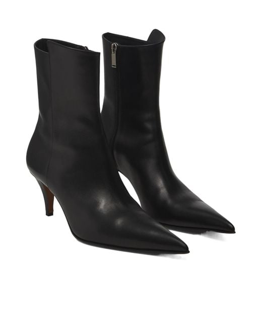 McQueen Black Birdee Pointed-Toe Ankle Boots