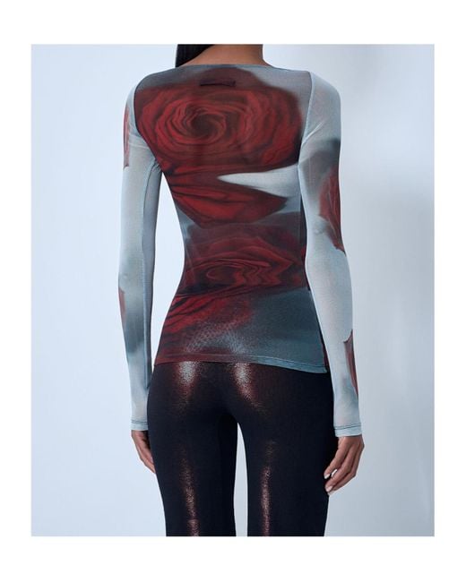 Jean Paul Gaultier Blue The Blurry Roses Top