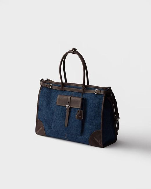 Prada Blue Bonnie Structured Tote Bag for men