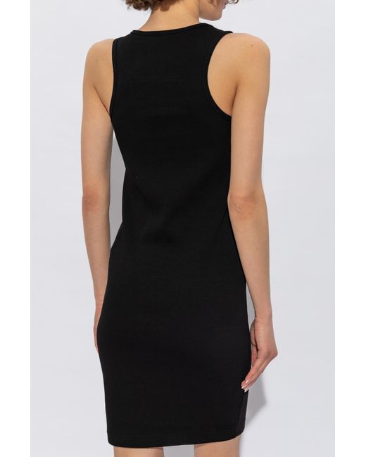 Givenchy Black 4G Plaque Ribbed-Knit Tank Dress