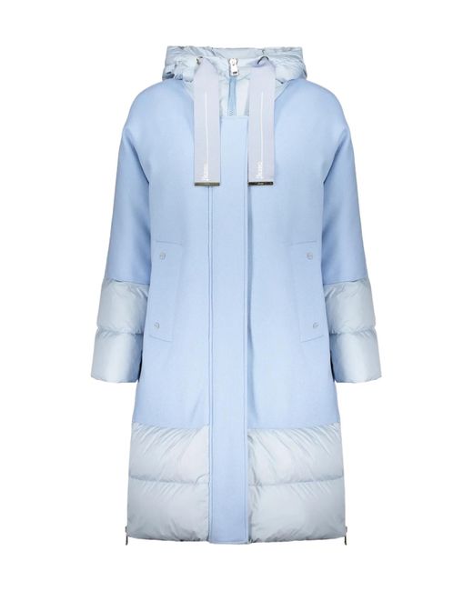 Herno Blue Hooded Down-Panel Coat