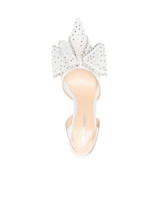 Mach & Mach White Pointed-Toe High-Heeled Sandals