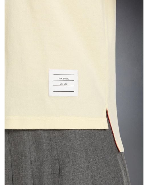 Thom Browne Natural Round Neck Long-Sleeved T-Shirt