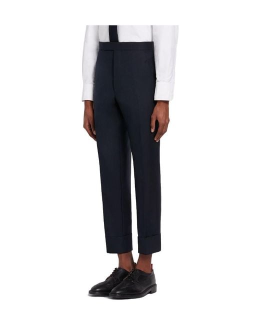 Thom Browne Blue Super 120 Tailored Trousers for men