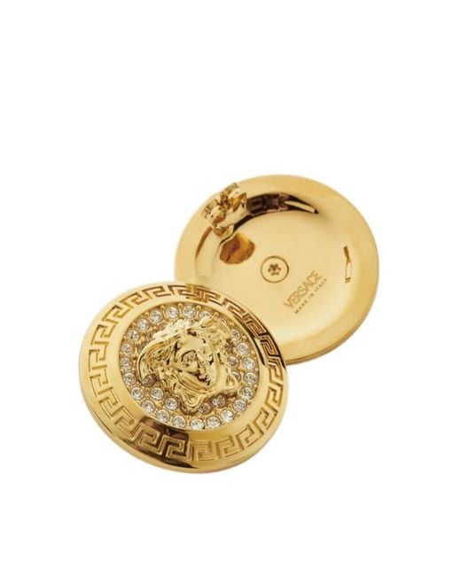 Versace Metallic Embellished Stud Earrings