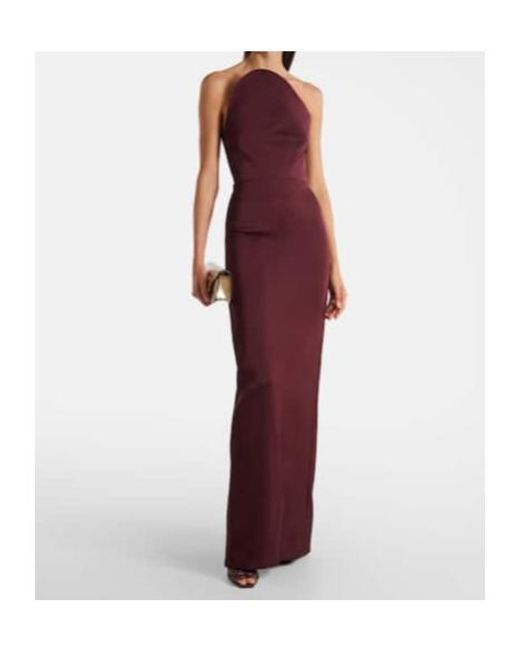 David Koma Purple Asymmetric Satin Gown