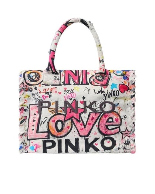 Pinko Red Medium Beach Shopping Bag