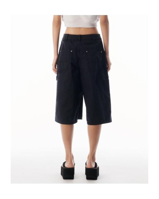 Alexander Wang Blue Zip-Front Cargo Shorts