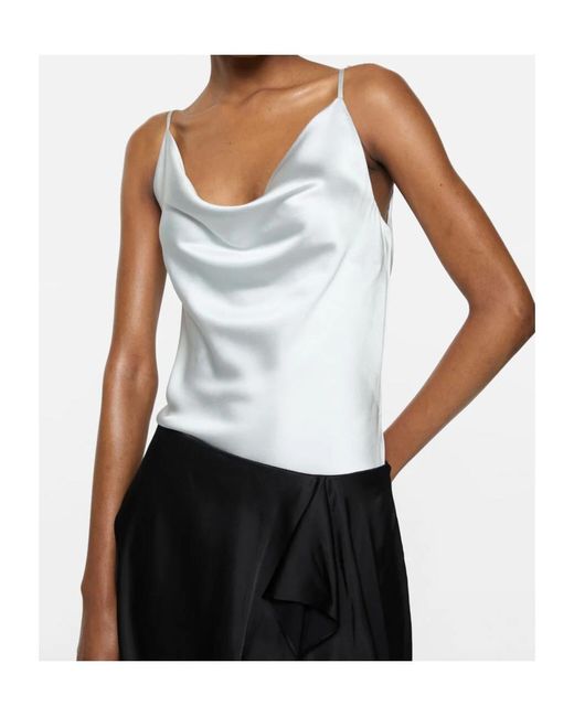 Acne Blue Shiny Satin Tank Top