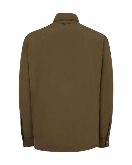 DSquared² Green Quilted Utility Jacket for men