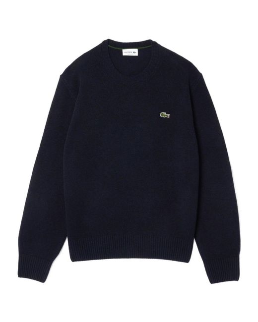 Lacoste Blue Logo Patch Crewneck Jumper for men