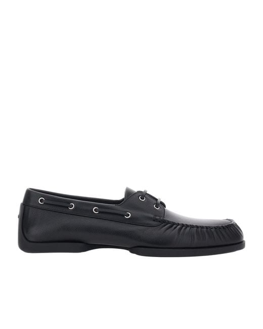 Jil Sander Black Ruched Detailed Loafers for men