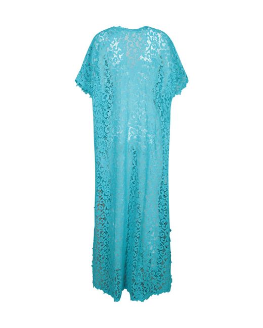Ermanno Scervino Blue Laced Maxi Dress