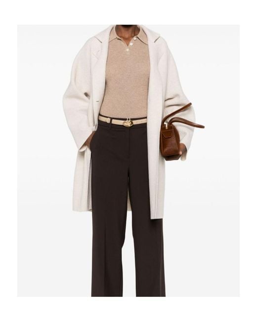 Harris Wharf London White Button-Fastening Virgin-Wool Coat