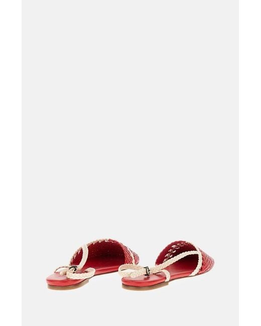 Hereu Red Rondaia Woven Asymmetrical Sandals