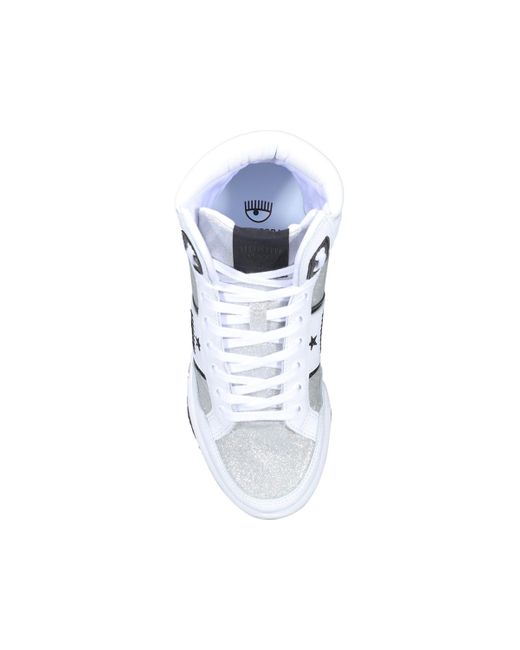 Chiara Ferragni White Cf-1 High-Top Sneakers