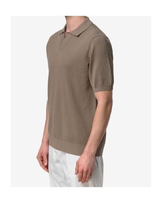 K-Way Brown Short-Sleeved Knit Polo Shirt for men
