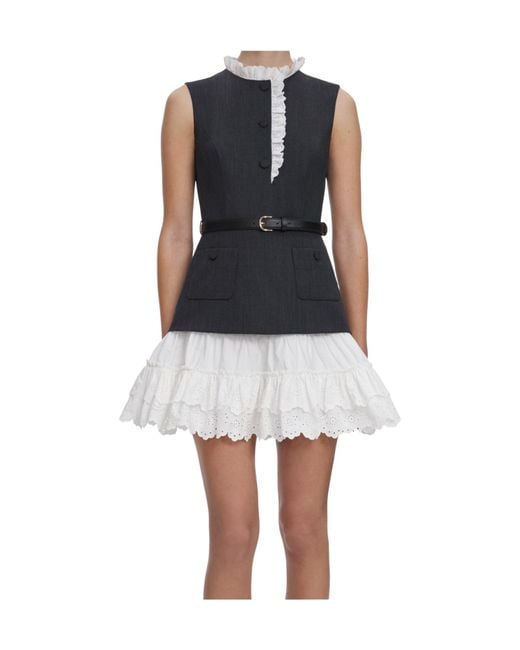 Self-Portrait Black Belted Mini Dress