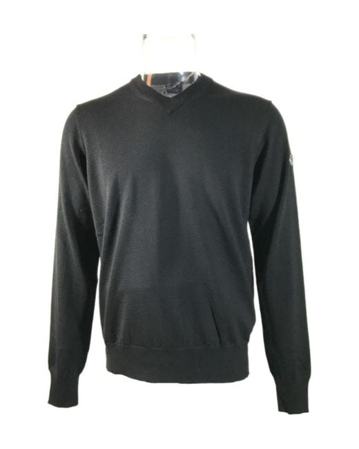 EA7 Gray Small V-Neck Long-Sleeved Sweater for men
