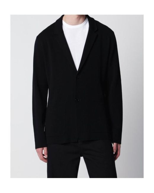 Roberto Collina Blue Two-Button Knitted Jacket for men