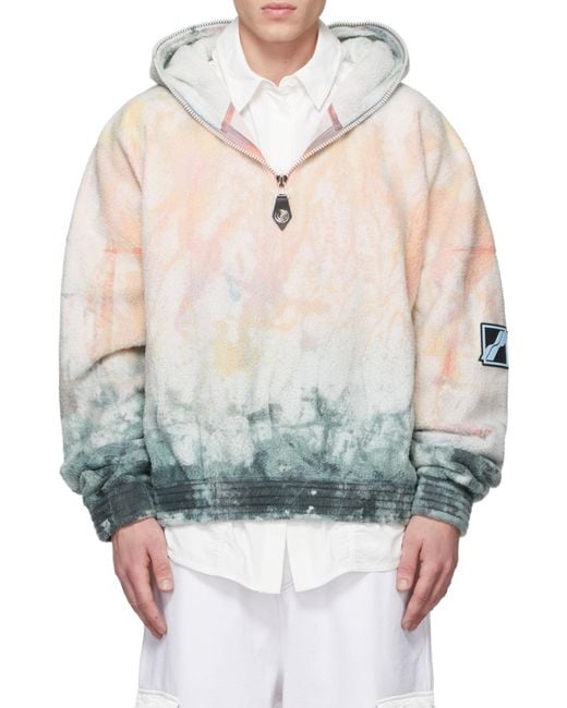 we11done Gray Tie-Dyeing Design Sweater for men