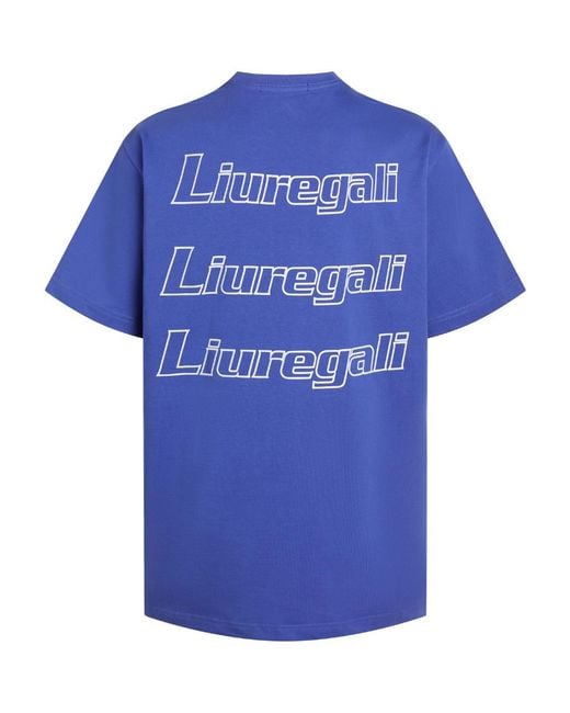 LIU REGALI Blue Logo Details Short-Sleeved T-Shirt