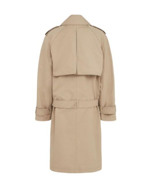 The Attico Natural Cotton Gabardine Belted Trench Coat