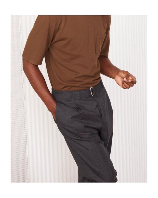 Officine Generale Brown Officine Générale Pocket Short Sleeve T-Shirt for men