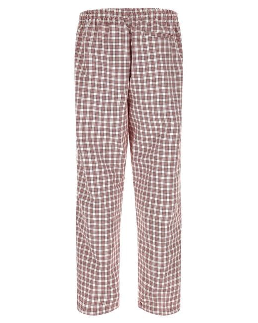 Willy Chavarria Red Ruff Rider Checked Pants for men