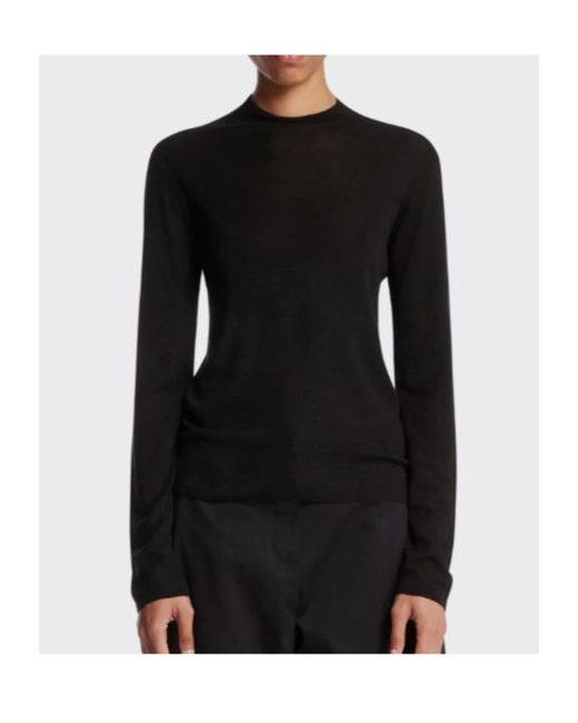 The Row Black Long-Sleeve Top